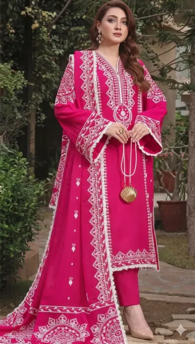 Lawn embroidery 3pc dress beautiful Eid collection 🥰
