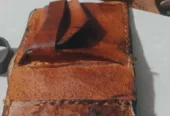 Vegetable taned leather hand made wallet gift for boyfriend