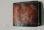 Vegetable taned leather hand made wallet gift for boyfriend
