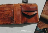 Vegetable taned leather hand made wallet gift for boyfriend