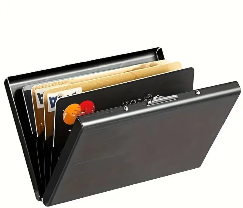 Metal wallet. Metal card holder. aluminium mobile stand