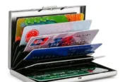 Metal wallet. Metal card holder. aluminium mobile stand