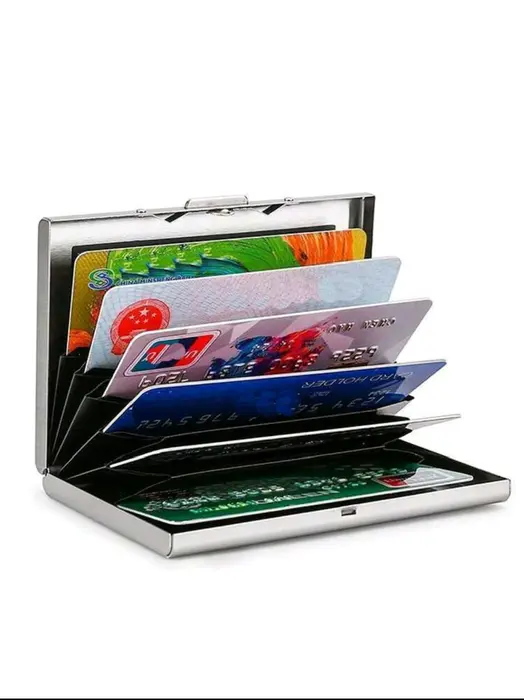 Metal wallet. Metal card holder. aluminium mobile stand