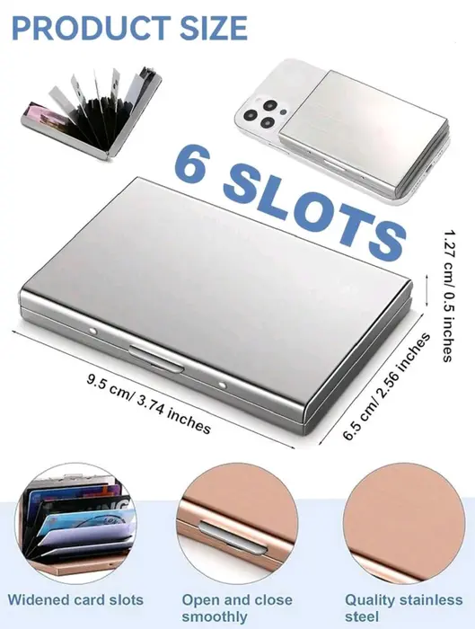 Metal wallet. Metal card holder. aluminium mobile stand