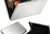 Metal wallet. Metal card holder. aluminium mobile stand