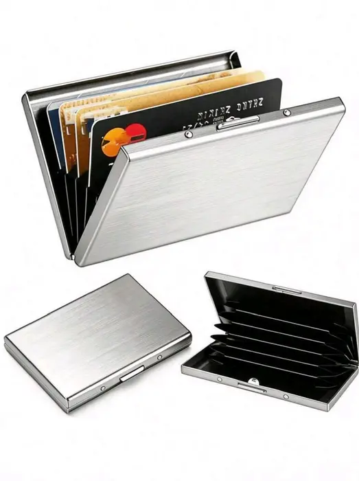 Metal wallet. Metal card holder. aluminium mobile stand