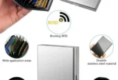 Metal wallet. Metal card holder. aluminium mobile stand