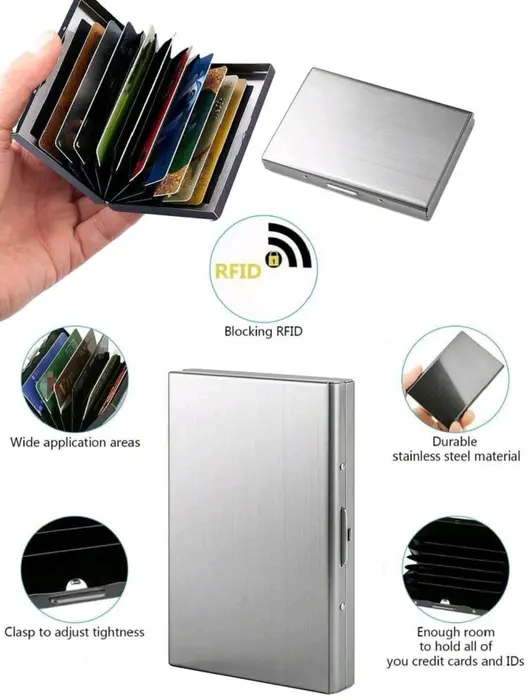Metal wallet. Metal card holder. aluminium mobile stand