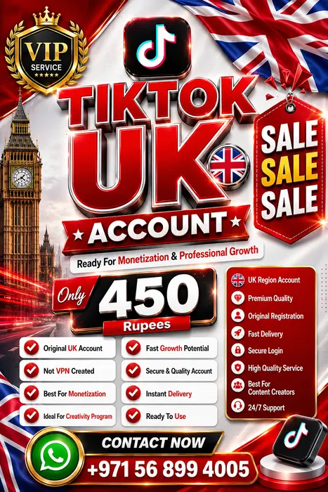 TikTok UK Account ( Best For Growth & Monetization )